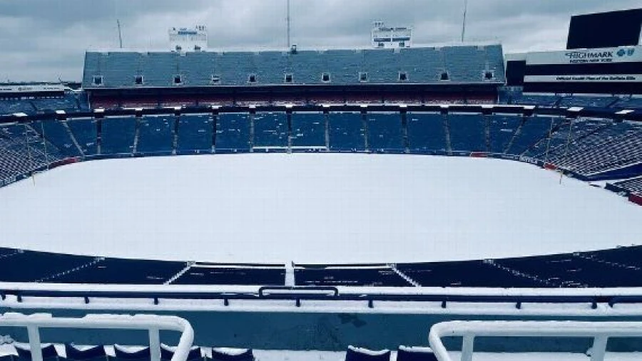 La fuerte nevada y las inclemencias meteorológicas obligar a pasar el juego entre Bills y Steelers al lunes. Foto: @BuffaloBills