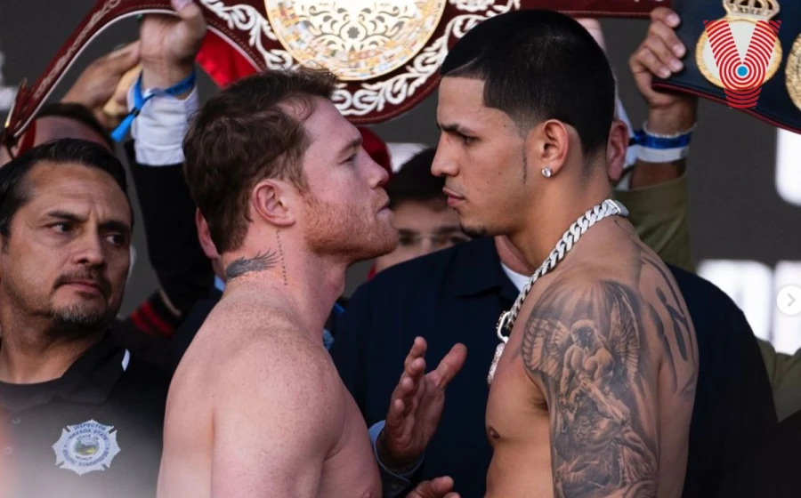 Canelo Álvarez y Edgar Berlanga se enfrentarán esta noche en Las Vegas. FOTO: @Canelo