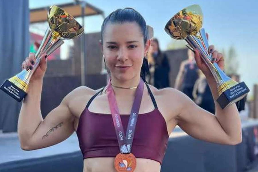 La mexicana Ella Bucio destaca en las Copas del Mundo de Parkour 2024. | Cortesía CONADE