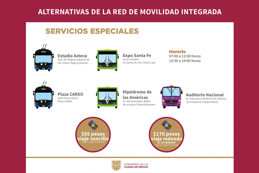 La Red de Movilidad Integrada (MI) ofrecerá servicios especiales de ida y vuelta. | @LaSEMOVI