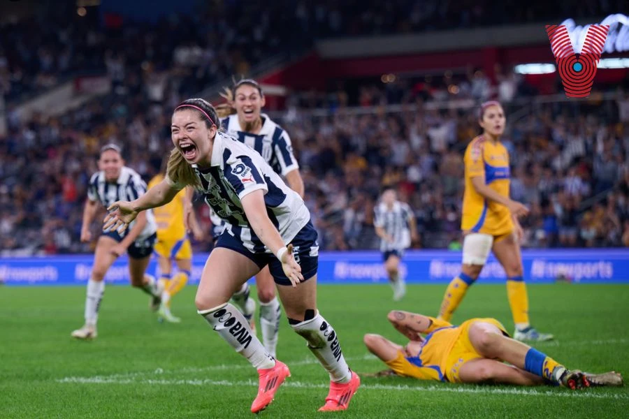 Katty Martínez celebra el gol que mandó a los penaltis a la Final. FOTO: @WeAreRayados