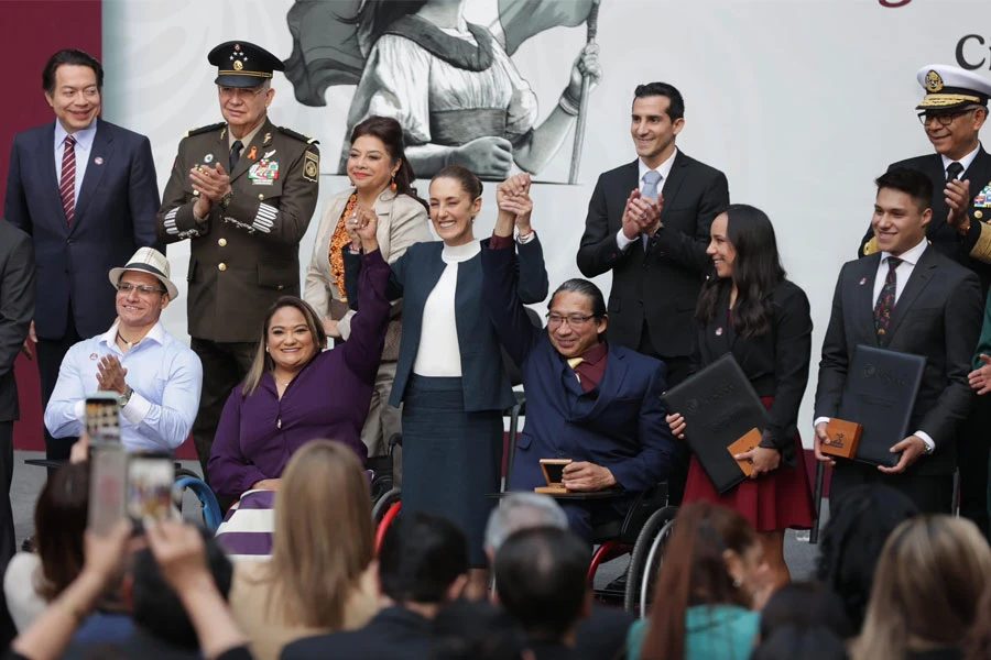 La presidenta Claudia Shenbaum en la entrega del Premio Nacional de Deportes 2024. | @conadeoficial