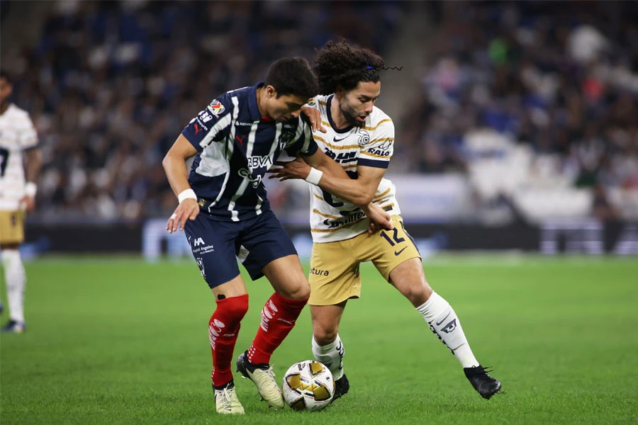 Pumas cayó en su visita a Monterrey en el juego de ida de los Cuartos de Final del Apertura 2024. | @LigaBBVAMX