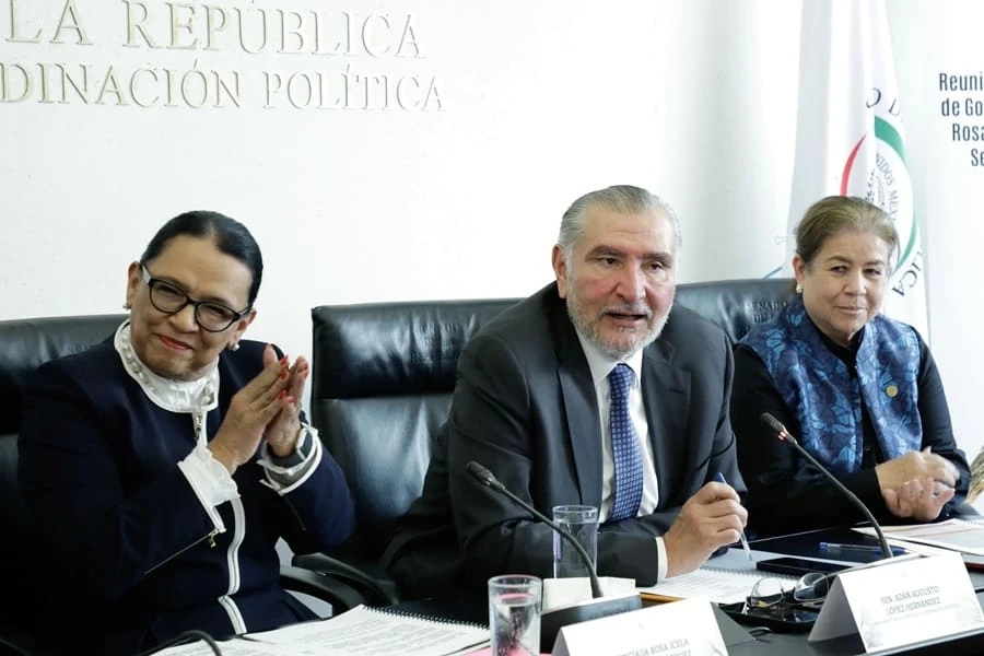 Rosa Icela Rodríguez, tras reunión con senadores. | senado.gob.mx