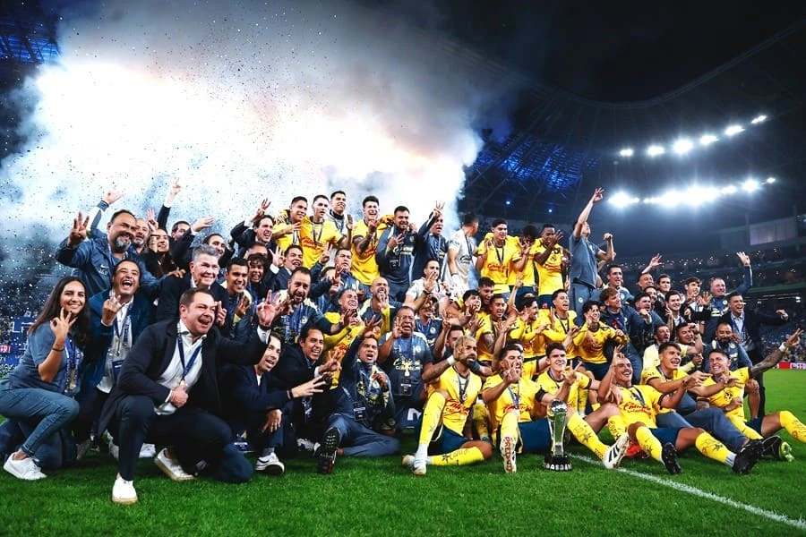 América, en celebración del título ante Rayados. | @ClubAmerica