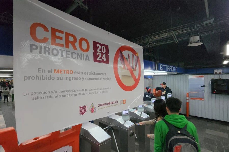 El Metro de la CDMX con el Operativo 0 pirotecnia. | Gobierno de la CDMX