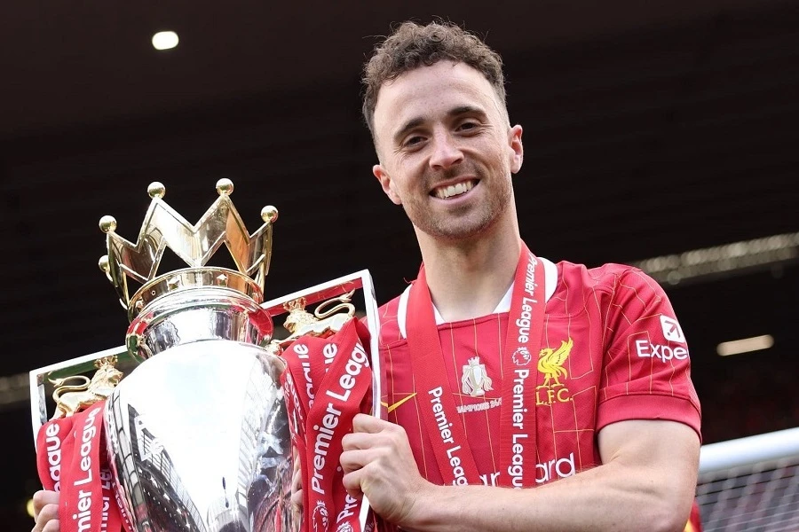 Diogo Jota, campeón con Liverpool. Foto: RRSS