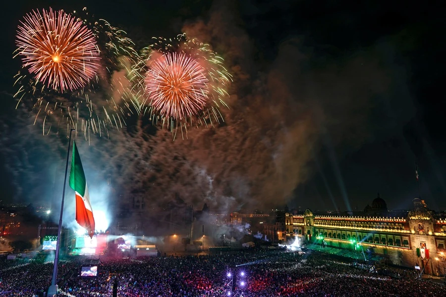 Zócalo de la CDMX el 15 de septiembre. Foto: Cortesía