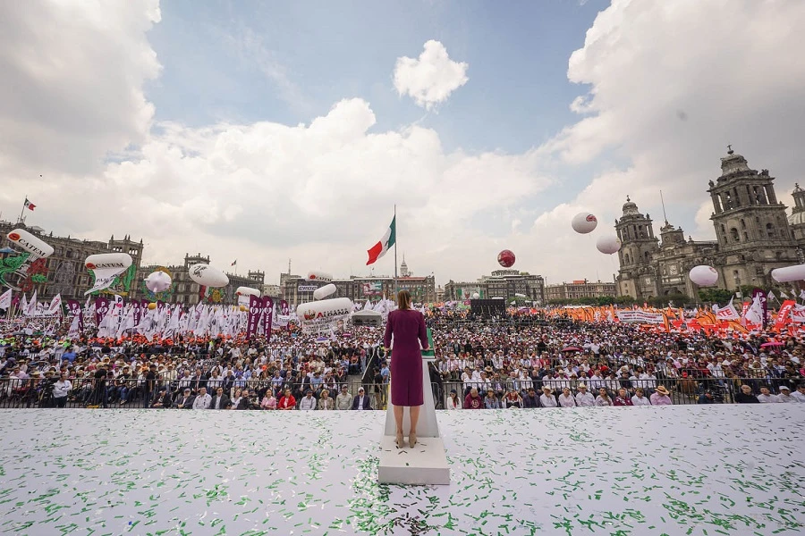 Sheinbaum, en el Zócalo de la CDMX. Foto: Cortesía